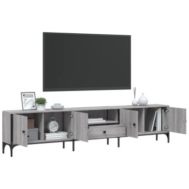 vidaXL Έπιπλο Τηλεόρασης με Συρτάρι Γκρι Sonoma 200x25x44cm Επεξ. Ξύλο