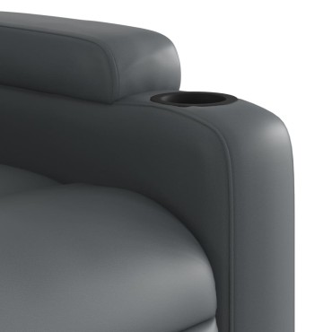 vidaXL Πολυθρόνα Ηλεκτρική Ανακλινόμενη Γκρι από Συνθετικό Δέρμα 1 τεμ.