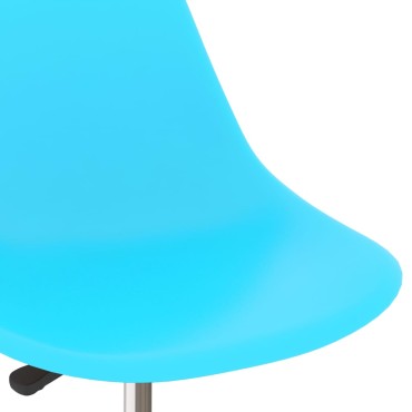 vidaXL Καρέκλες Τραπεζαρίας Περιστρεφόμενες 2 τεμ. Μπλε PP 46x42cm