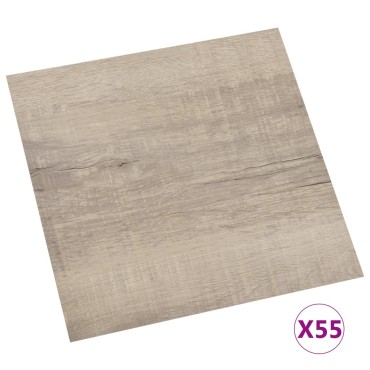 vidaXL Δάπεδο Αυτοκόλλητο Taupe 55 τεμ. 5,11 μ² από PVC