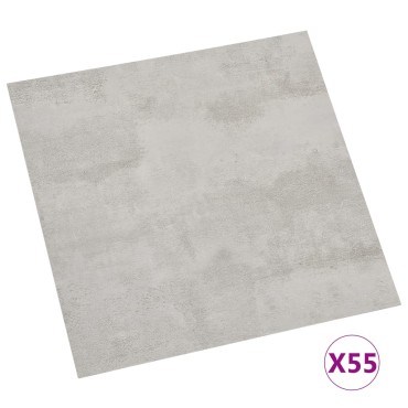 vidaXL Δάπεδο Αυτοκόλλητο Ανοιχτό Γκρι 55 τεμ. 5,11 μ² από PVC