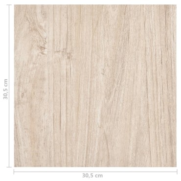 vidaXL Δάπεδο Αυτοκόλλητο Ανοιχτό Καφέ 55 τεμ. 5,11 μ² από PVC