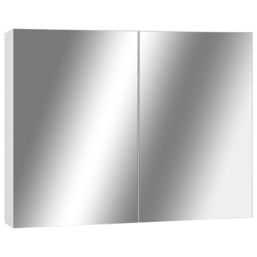 vidaXL Καθρέφτης Μπάνιου με Ντουλάπι Λευκό 80x15x60cm από MDF 1 τεμ.