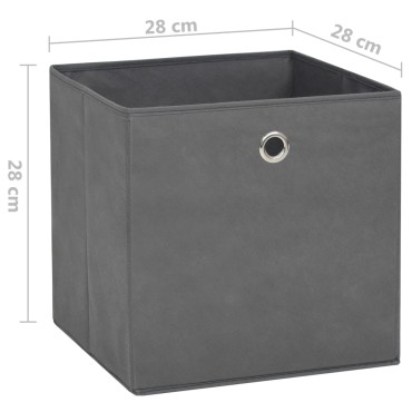 vidaXL Κουτιά Αποθήκευσης 10τεμ Γκρι 28x28x28εκ Ύφασμα Non-woven