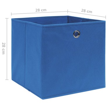 vidaXL Κουτιά Αποθήκευσης 10 τεμ. Μπλε 28x28x28 εκ. Ύφασμα Non-woven