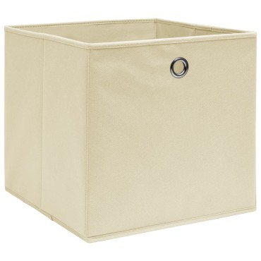 vidaXL Κουτιά Αποθήκευσης 10 τεμ. Κρεμ 28x28x28εκ Ύφασμα Non-woven