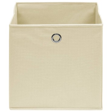 vidaXL Κουτιά Αποθήκευσης 10 τεμ. Κρεμ 28x28x28εκ Ύφασμα Non-woven