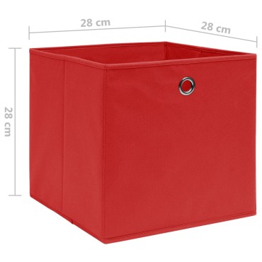 vidaXL Κουτιά Αποθήκευσης 10τεμ Κόκκινα 28x28x28εκ Ύφασμα Non-woven