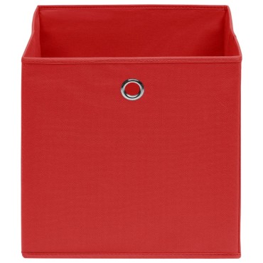 vidaXL Κουτιά Αποθήκευσης 10τεμ Κόκκινα 28x28x28εκ Ύφασμα Non-woven