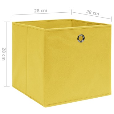 vidaXL Κουτιά Αποθήκευσης 4 τεμ. Κίτρινα 28x28x28 εκ. Ύφασμα Non-woven