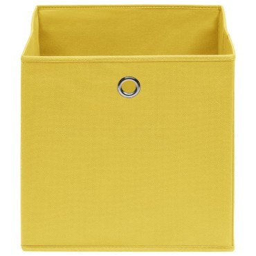 vidaXL Κουτιά Αποθήκευσης 10 τεμ. Κίτρινα 28x28x28 εκ.Ύφασμα Non-woven