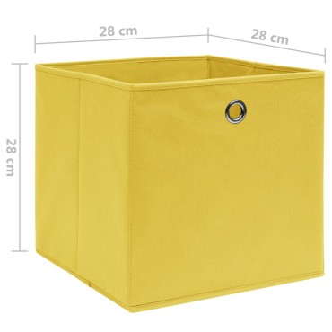 vidaXL Κουτιά Αποθήκευσης 10 τεμ. Κίτρινα 28x28x28 εκ.Ύφασμα Non-woven