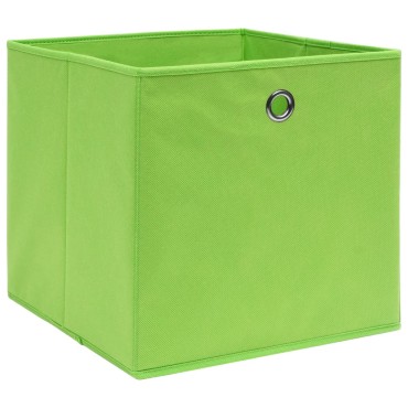 vidaXL Κουτιά Αποθήκευσης 4 τεμ. Πράσινα 28x28x28 εκ. Ύφασμα Non-woven