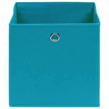 vidaXL Κουτιά Αποθήκευσης 10 τεμ. Γαλάζια 28x28x28 εκ.Ύφασμα Non-woven