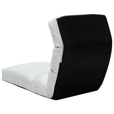 vidaXL Καρέκλα Δαπέδου Πτυσσόμενη Λευκή από Συνθετικό Δέρμα 175x56x20cm 1 τεμ.