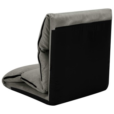 vidaXL Καρέκλα Δαπέδου Πτυσσόμενη Σκούρο Γκρι από Μικροΐνες 216x56x9cm 1 τεμ.