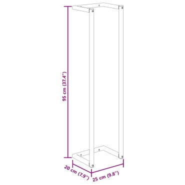 vidaXL Βάση για Πετσέτες Επιτοίχια Μαύρη 25 x 20 x 95 εκ. Σιδερένια
