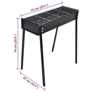 Ψησταριά BBQ για κάρβουνα Βάση ορθογώνια 75 x 28 cm