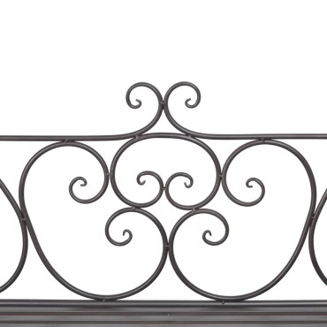 vidaXL Παγκάκι Κήπου Αντικέ Καφέ Ατσάλινο 132x46x85cm 1 τεμ.