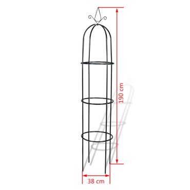 vidaXL Αψίδα Κήπου/Στήριγμα για Αναρριχώμενα Φυτά Σχήμα Πύργου 2 τεμ.