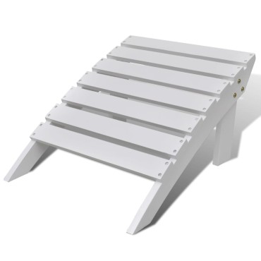 vidaXL Πολυθρόνα Λευκή Ξύλινη με Υποπόδιο 70x153x88cm 1 τεμ.