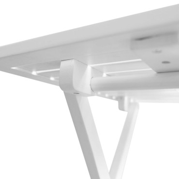 vidaXL Τραπέζι Bistro Λευκό 46x46x47cm από Μασίφ Ξύλο Ακακίας 1 τεμ.