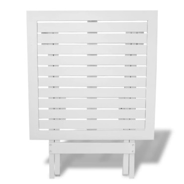 vidaXL Τραπέζι Bistro Λευκό 46x46x47cm από Μασίφ Ξύλο Ακακίας 1 τεμ.