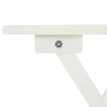 vidaXL Τραπέζι Bistro Λευκό 46x46x47cm από Μασίφ Ξύλο Ακακίας 1 τεμ.