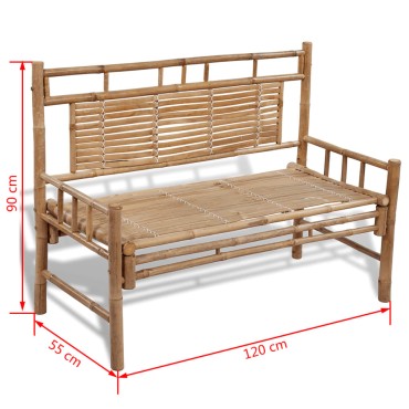 vidaXL Παγκάκι Κήπου από Μπαμπού 120x55x90cm 1 τεμ.