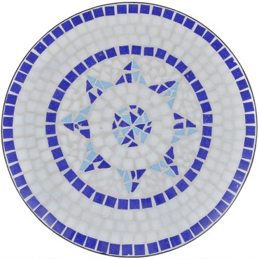 vidaXL Τραπέζι Bistro «Μωσαϊκό» Μπλε / Λευκό 60x70cm 1 τεμ.