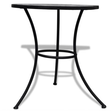 vidaXL Τραπέζι Bistro «Μωσαϊκό» Ασπρόμαυρο 60x70cm 1 τεμ.