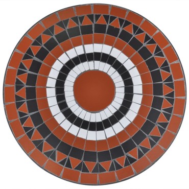 vidaXL Τραπέζι Bistro «Μωσαϊκό» Τερακότα / Λευκό 60x70cm 1 τεμ.