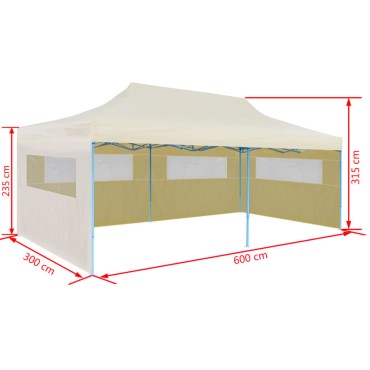 vidaXL Τέντα Εκδηλώσεων Pop-up Πτυσσόμενη Κρεμ 3 x 6 μ.
