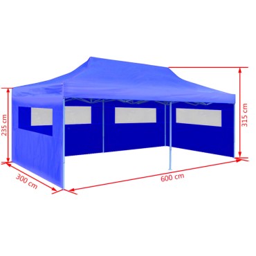 vidaXL Τέντα Εκδηλώσεων Pop-up Πτυσσόμενη Μπλε 3 x 6 μ.