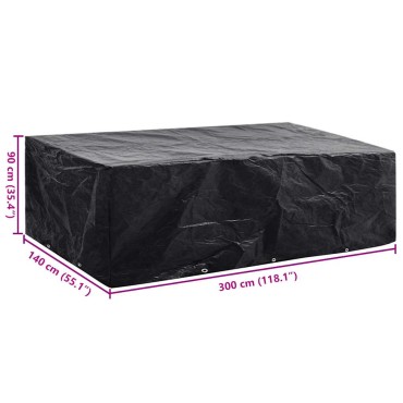 vidaXL Κάλυμμα Επίπλων Κήπου με 8 Κρίκους 300x140x90cm 1 τεμ.