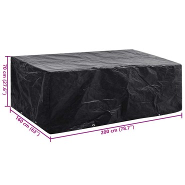 vidaXL Κάλυμμα Επίπλων Κήπου με 8 Κρίκους 200x160x70cm 1 τεμ.