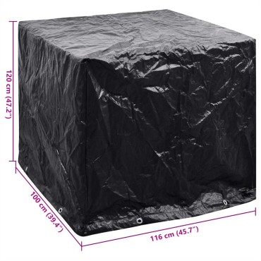 vidaXL Κάλυμμα Παλετοδεξαμενής IBC με 8 Κρίκους 116x100x120cm 1 τεμ.