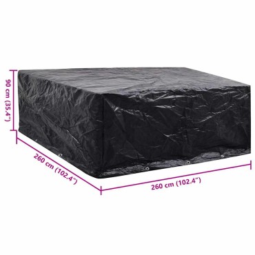 vidaXL Κάλυμμα Επίπλων Κήπου με 8 Κρίκους 260x260x90cm 1 τεμ.