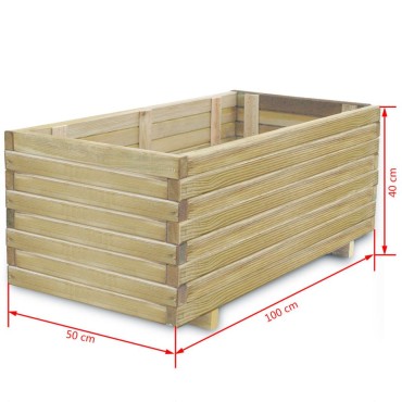 vidaXL Ζαρντινιέρα Υπερυψωμένη Ορθογώνια 100 x 50 x 40 εκ. Ξύλινη