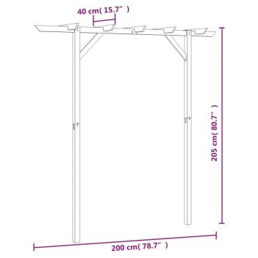 vidaXL Πέργκολα Είσοδος 205 x 40 x 203 εκ. Ξύλινη