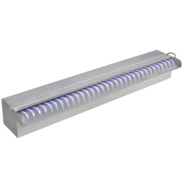 Σιντριβάνι Πισίνας Ορθογώνιο με LED 60 εκ. από Ανοξείδωτο Ατσάλι
