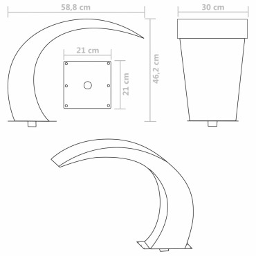Σιντριβάνι Καταρράκτης Πισίνας 45 x 30 x 60 εκ. από Ανοξείδωτο Ατσάλι