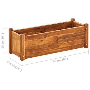 vidaXL Ζαρντινιέρα Υπερυψωμένη 76 x 27,6 x 25 εκ. από Ξύλο Ακακίας