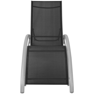 vidaXL Ξαπλώστρα Μαύρη από Αλουμίνιο 156x60x89cm 1 τεμ.
