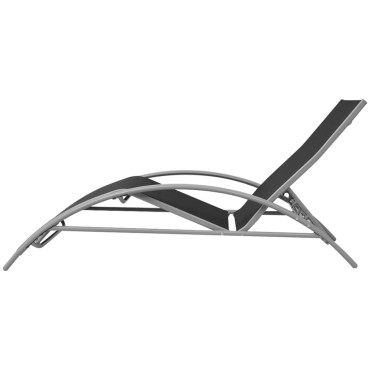 vidaXL Ξαπλώστρα Μαύρη από Αλουμίνιο 156x60x89cm 1 τεμ.