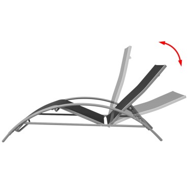 vidaXL Ξαπλώστρα Μαύρη από Αλουμίνιο 156x60x89cm 1 τεμ.