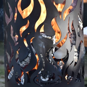 Esschert Design Βαρέλι Φωτιάς Flames Μαύρο Ανθρακοχάλυβας FF408
