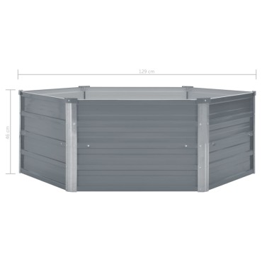 vidaXL Ζαρντινιέρα Ψηλή Γκρι 129 x 129 x 46 εκ. Γαλβανισμένος Χάλυβας