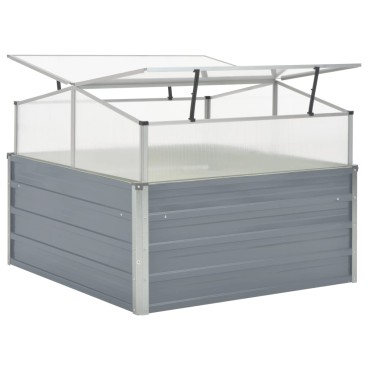 vidaXL Θερμοκήπιο Γκρι 100 x 100 x 85 εκ. από Γαλβανισμένο Χάλυβα