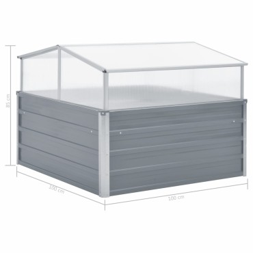 vidaXL Θερμοκήπιο Γκρι 100 x 100 x 85 εκ. από Γαλβανισμένο Χάλυβα